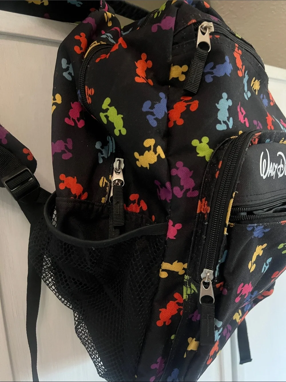 Disney Black Backpack with Rainbow Mickey Silhouettes